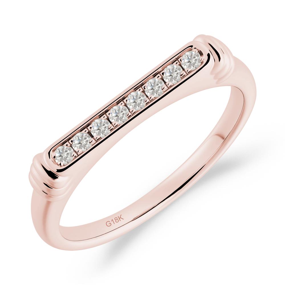 Minimalist Micro Pave Moissanite Stacking Ring - LUO Jewelry #metal_18k rose gold