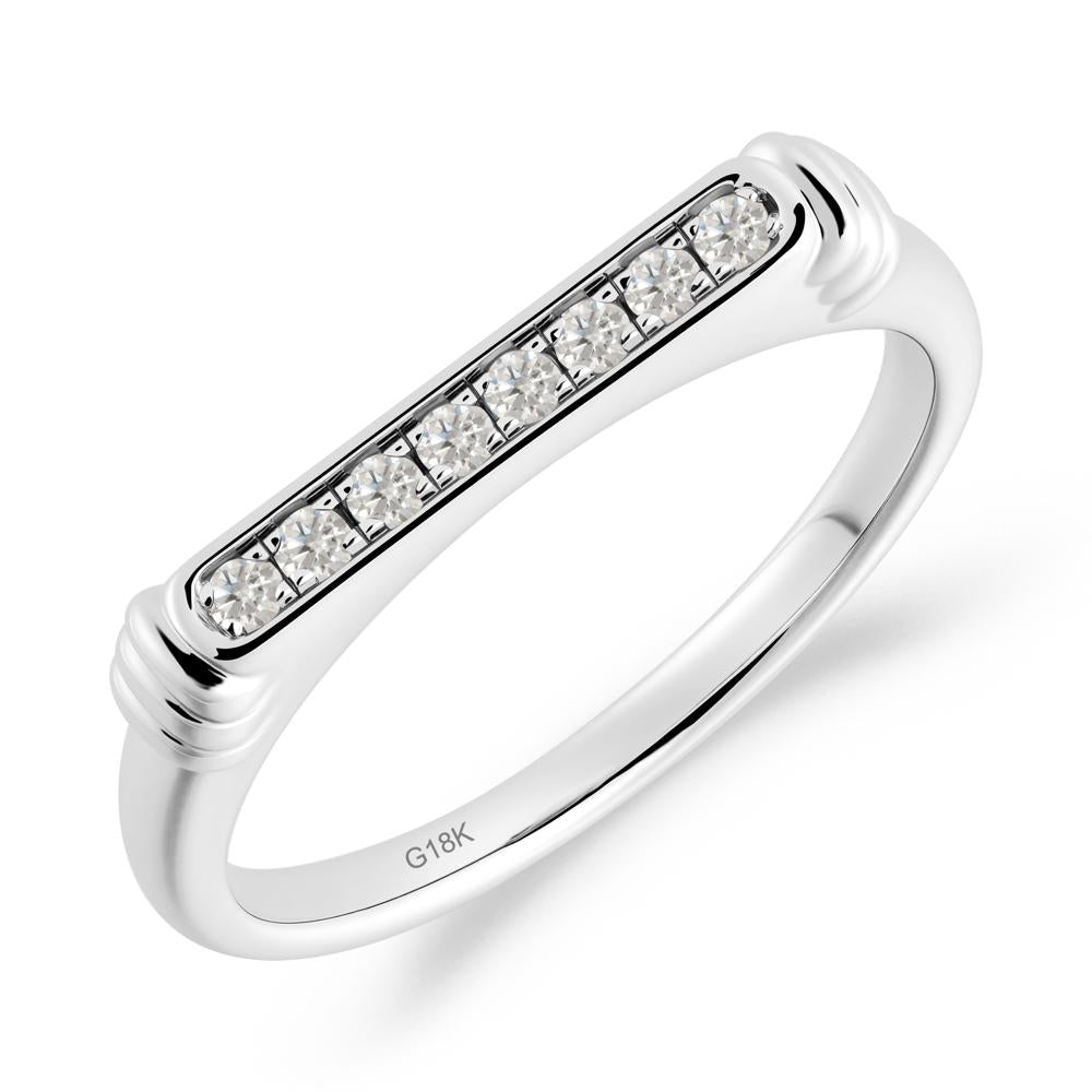 Minimalist Micro Pave Moissanite Stacking Ring - LUO Jewelry #metal_18k white gold