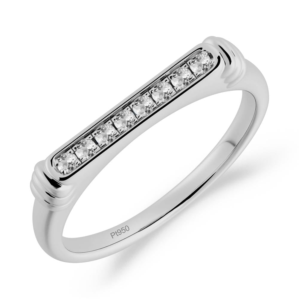 Minimalist Micro Pave White Topaz Stacking Ring - LUO Jewelry #metal_platinum