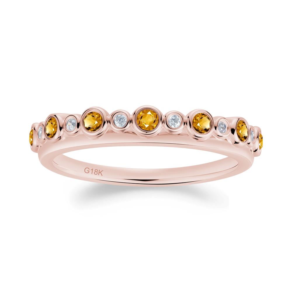 Alternating Citrine and Cubic Zirconia Bubble Band Ring - LUO Jewelry #metal_18k rose gold