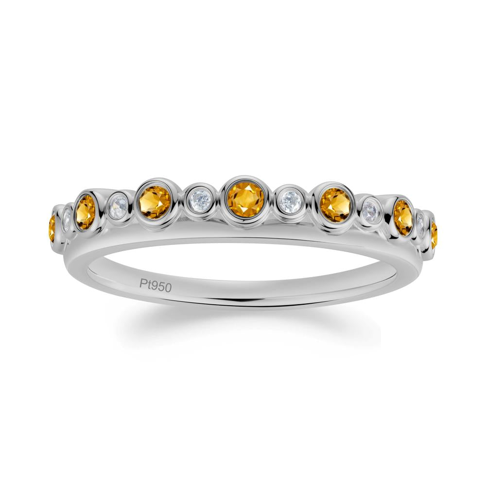 Alternating Citrine and Cubic Zirconia Bubble Band Ring - LUO Jewelry #metal_platinum