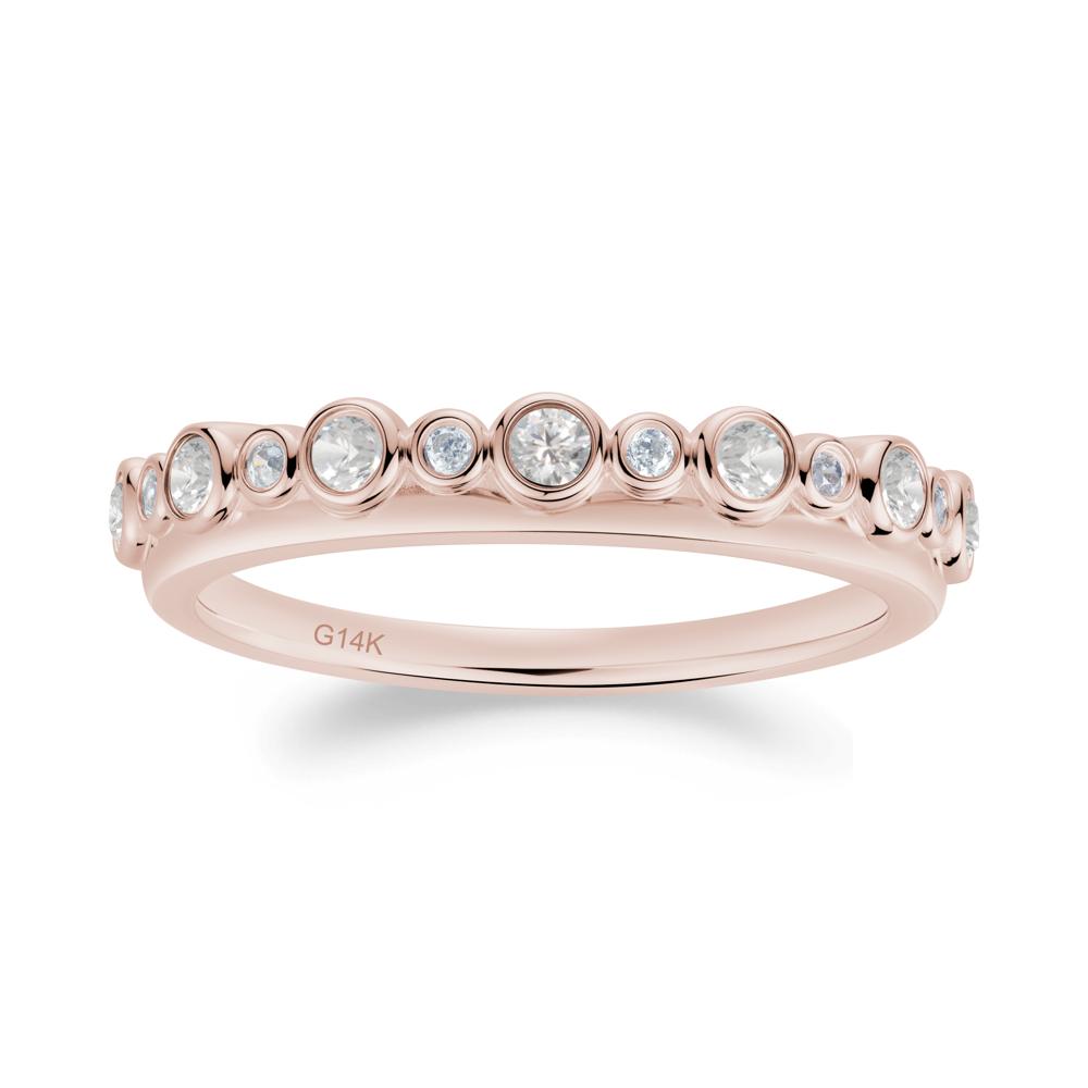 Alternating Cubic Zirconia Bubble Band Ring - LUO Jewelry #metal_14k rose gold