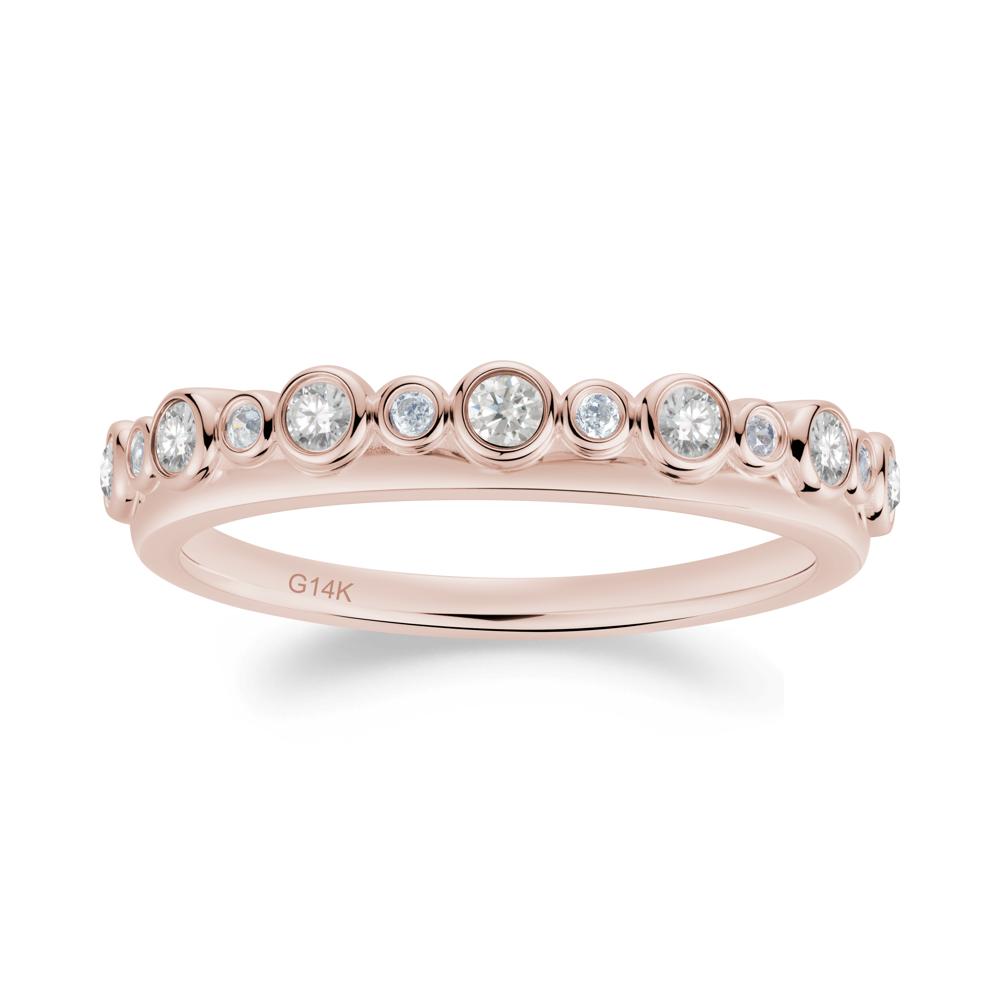 Alternating Moissanite and Cubic Zirconia Bubble Band Ring - LUO Jewelry #metal_14k rose gold
