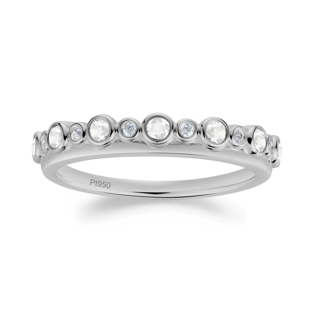 Alternating Cubic Zirconia and White Topaz Bubble Band Ring - LUO Jewelry #metal_platinum