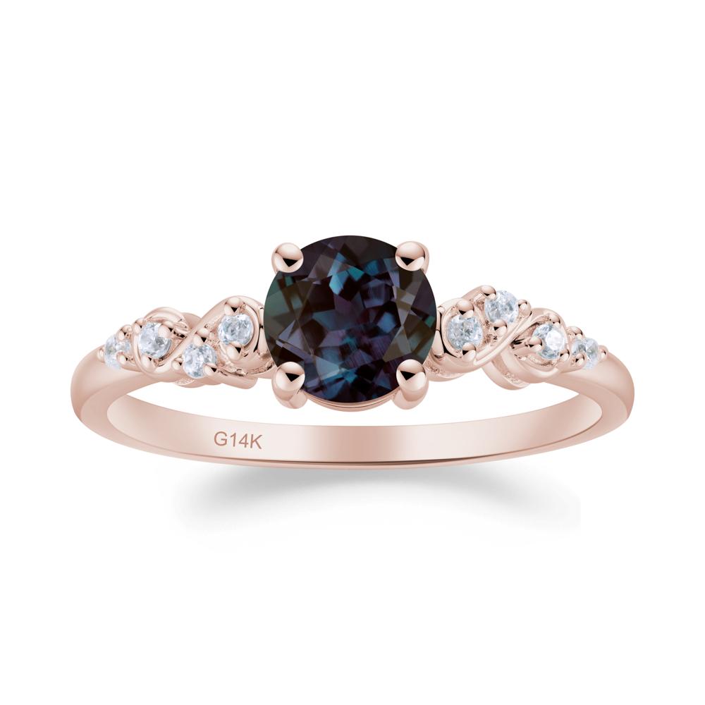 Simple Round Alexandrite Infinity Ring - LUO Jewelry #metal_14k rose gold