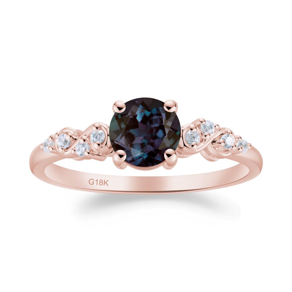 Simple Round Alexandrite Infinity Ring - LUO Jewelry #metal_18k rose gold