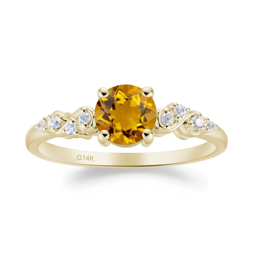 Simple Round Citrine Infinity Ring - LUO Jewelry #metal_14k yellow gold
