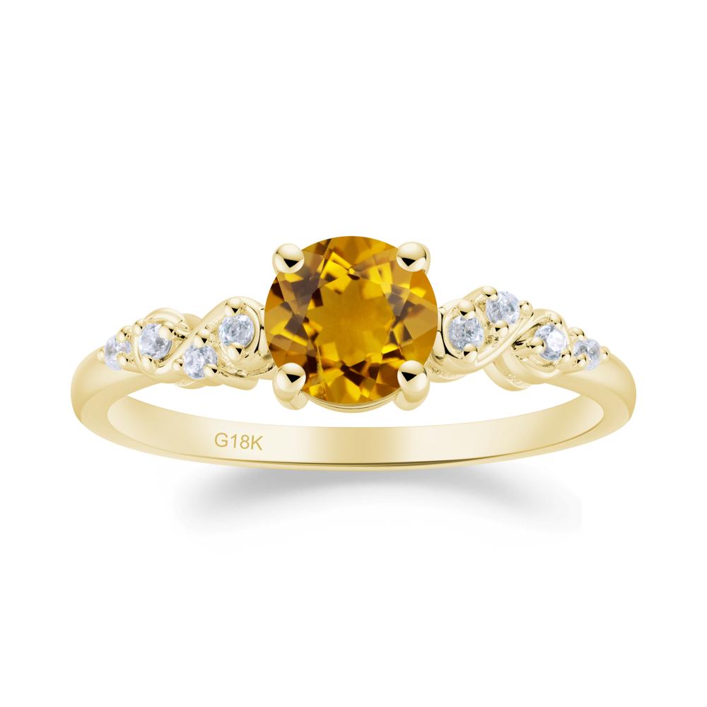 Simple Round Citrine Infinity Ring - LUO Jewelry #metal_18k yellow gold