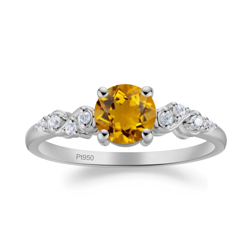 Simple Round Citrine Infinity Ring - LUO Jewelry #metal_platinum