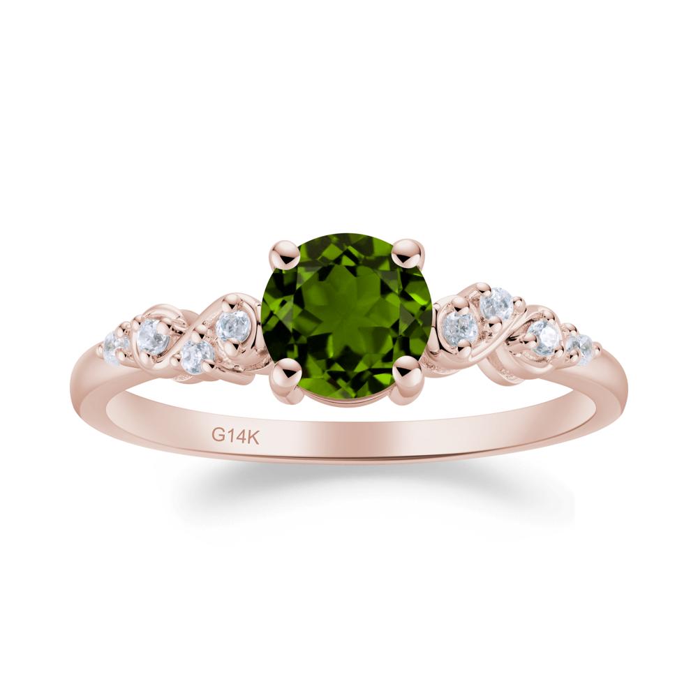 Simple Round Diopside Infinity Ring - LUO Jewelry #metal_14k rose gold