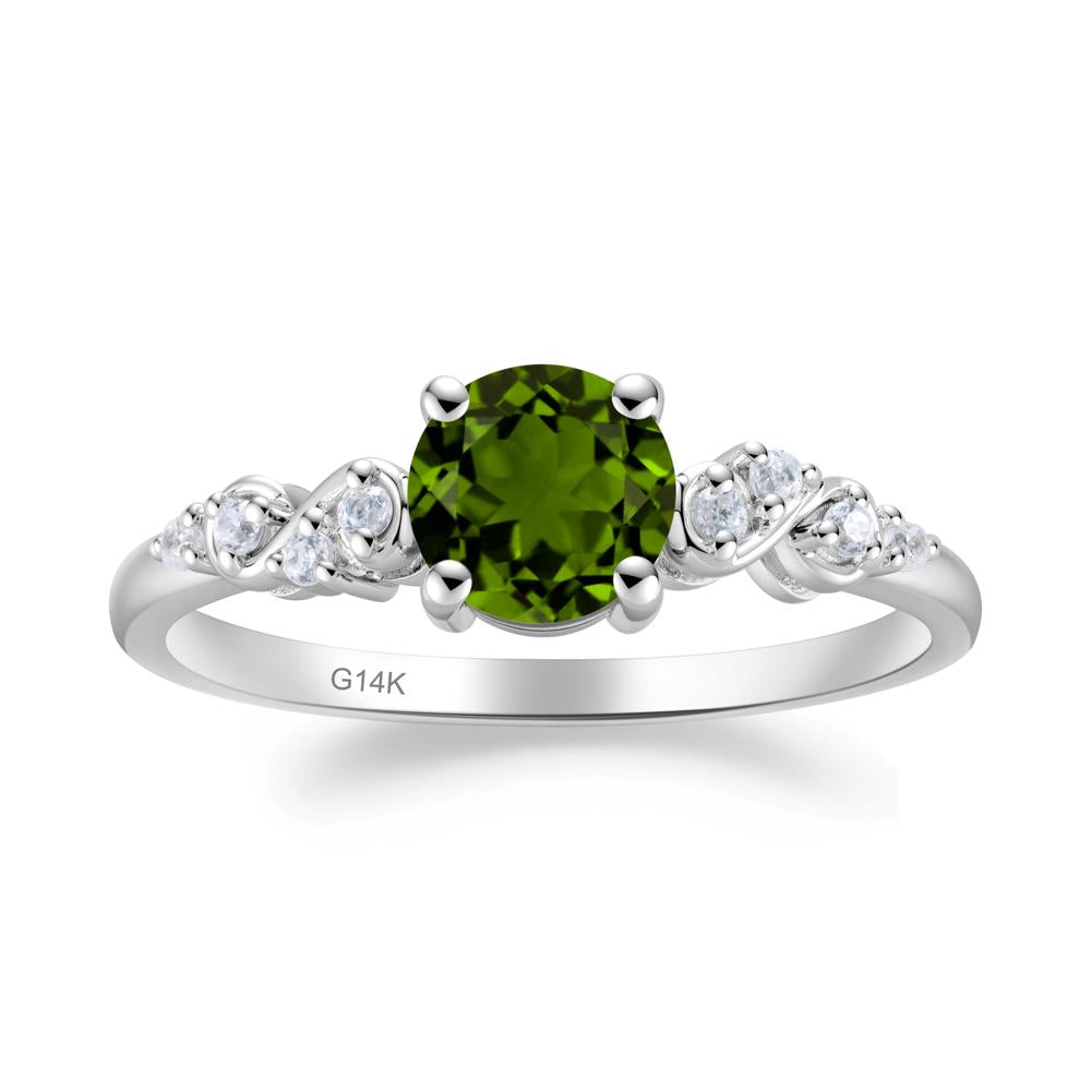 Simple Round Diopside Infinity Ring - LUO Jewelry #metal_14k white gold