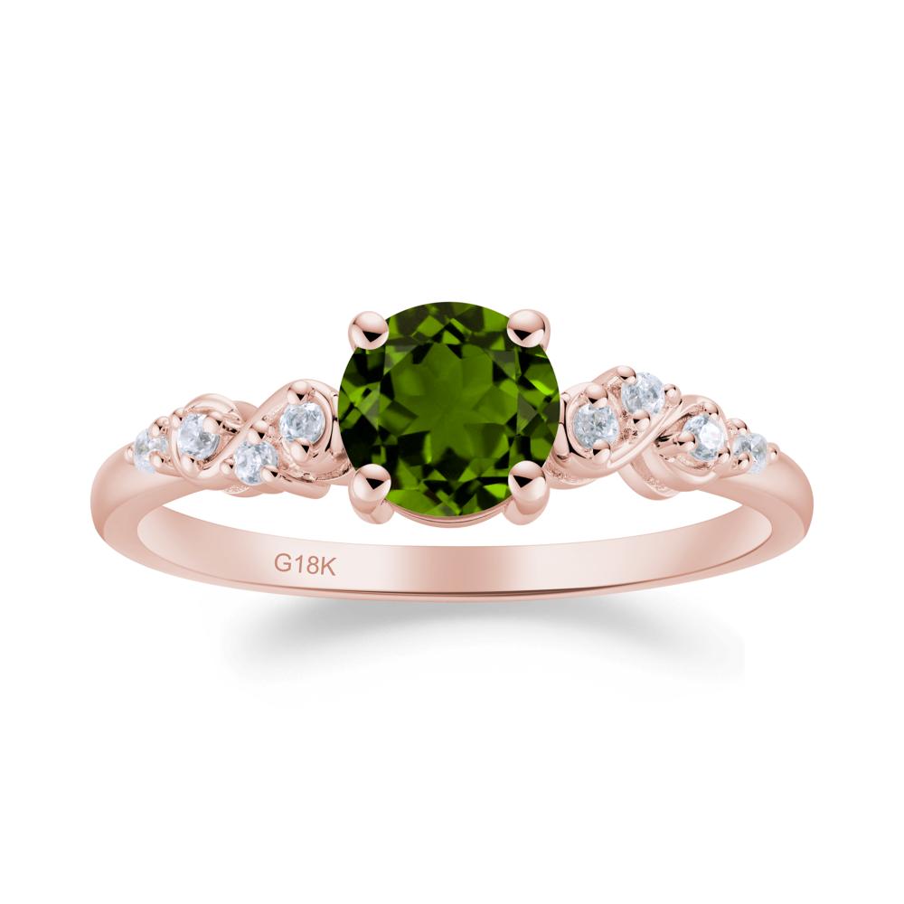 Simple Round Diopside Infinity Ring - LUO Jewelry #metal_18k rose gold
