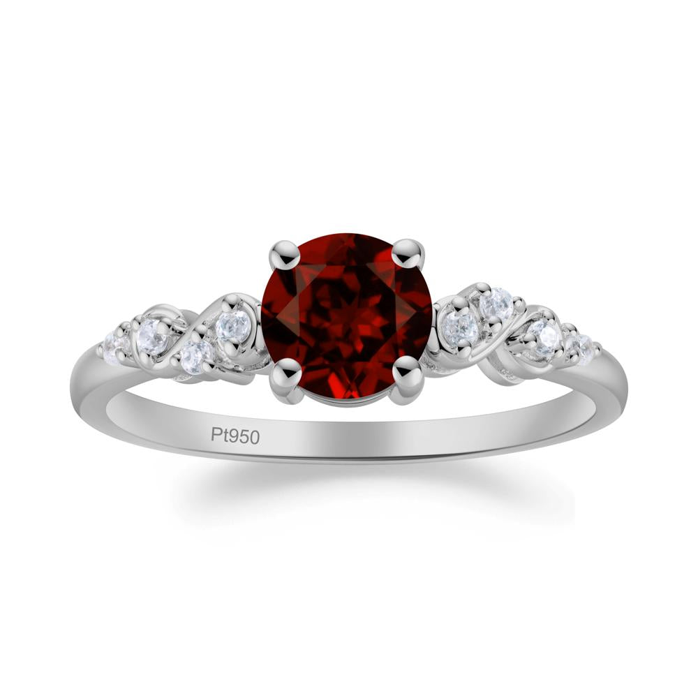 Simple Round Garnet Infinity Ring - LUO Jewelry #metal_platinum