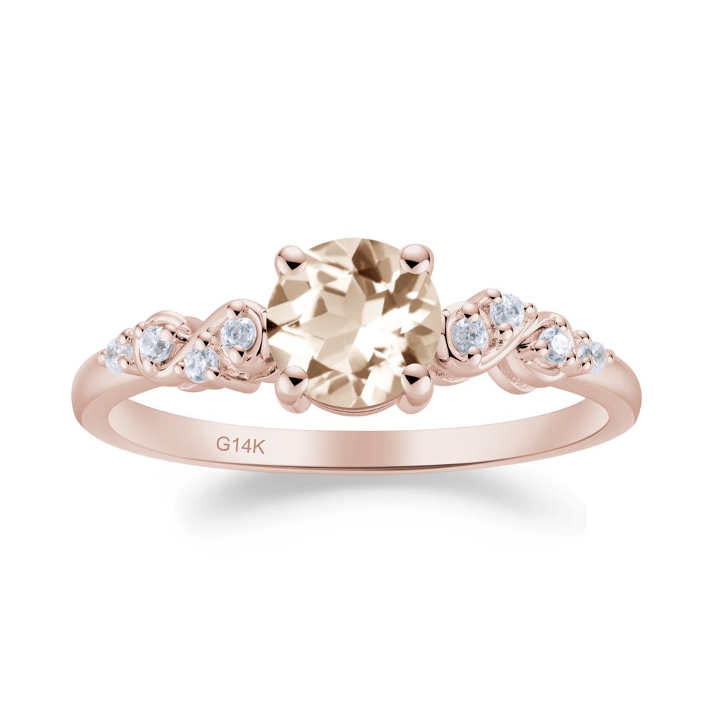 Simple Round Morganite Infinity Ring - LUO Jewelry #metal_14k rose gold