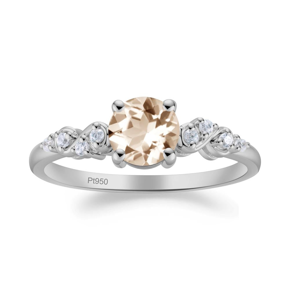 Simple Round Morganite Infinity Ring - LUO Jewelry #metal_platinum