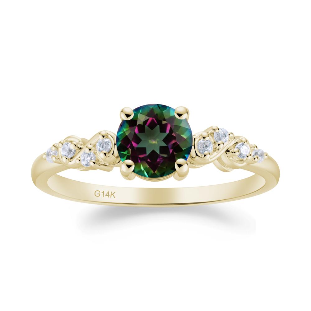 Simple Round Mystic Topaz Infinity Ring - LUO Jewelry #metal_14k yellow gold