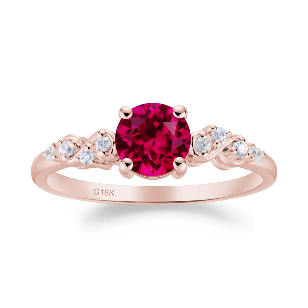 Simple Round Ruby Infinity Ring - LUO Jewelry #metal_18k rose gold