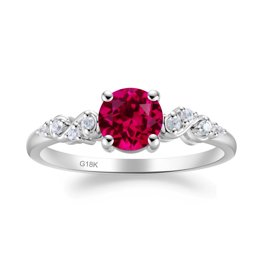 Simple Round Ruby Infinity Ring - LUO Jewelry #metal_18k white gold