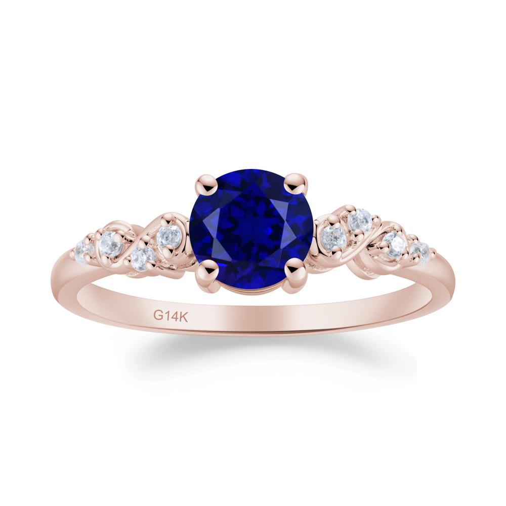 Simple Round Sapphire Infinity Ring - LUO Jewelry #metal_14k rose gold
