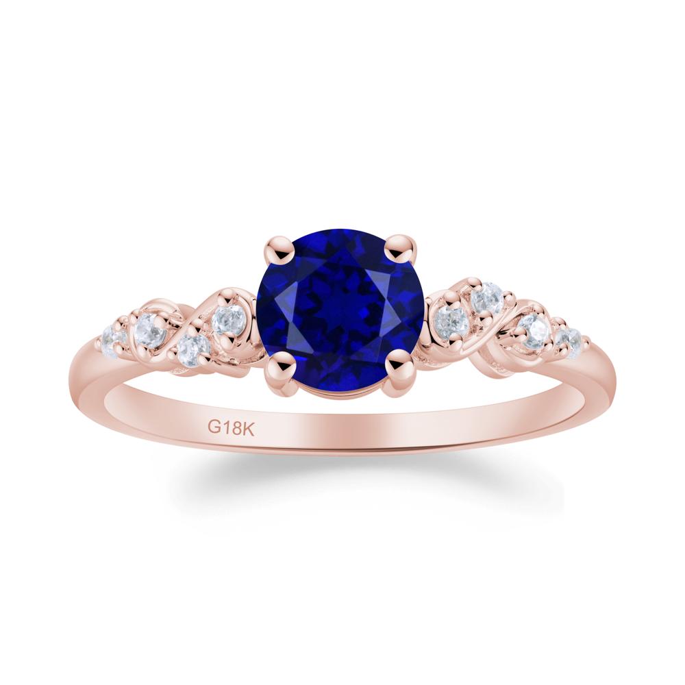 Simple Round Sapphire Infinity Ring - LUO Jewelry #metal_18k rose gold