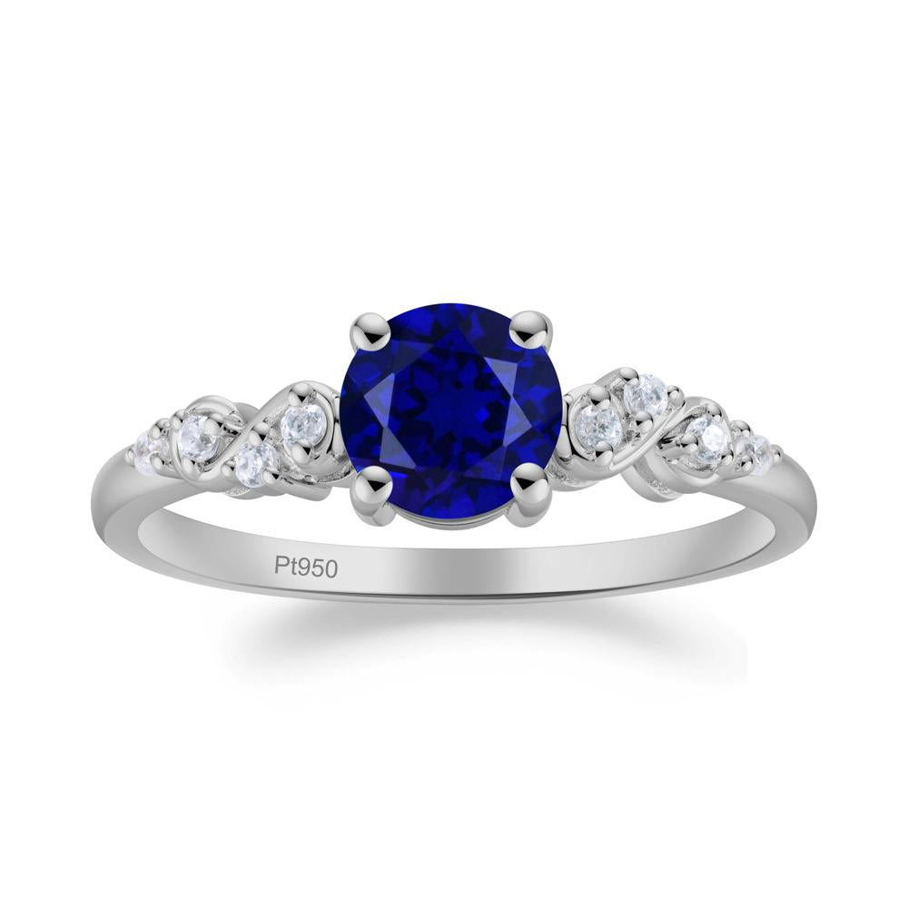 Simple Round Sapphire Infinity Ring - LUO Jewelry #metal_platinum