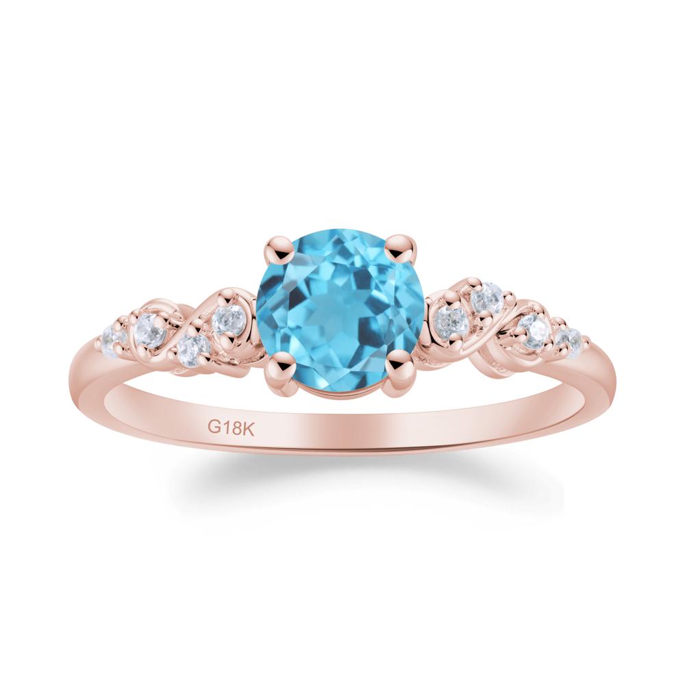 Simple Round Swiss Blue Topaz Infinity Ring - LUO Jewelry #metal_18k rose gold