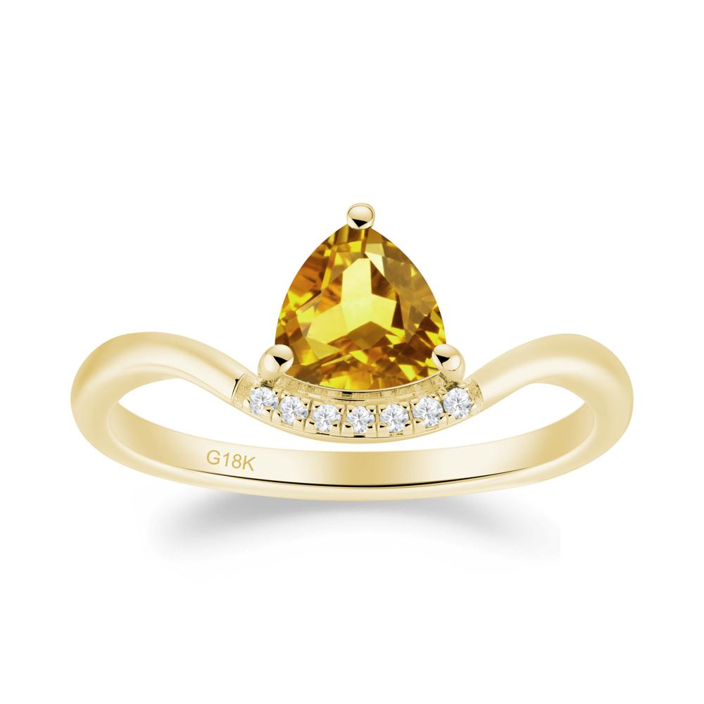 Unique Trilliant Cut Citrine Ring - LUO Jewelry #metal_18k yellow gold