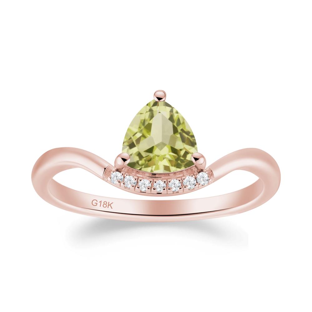 Unique Trilliant Cut Lemon Quartz Ring - LUO Jewelry #metal_18k rose gold