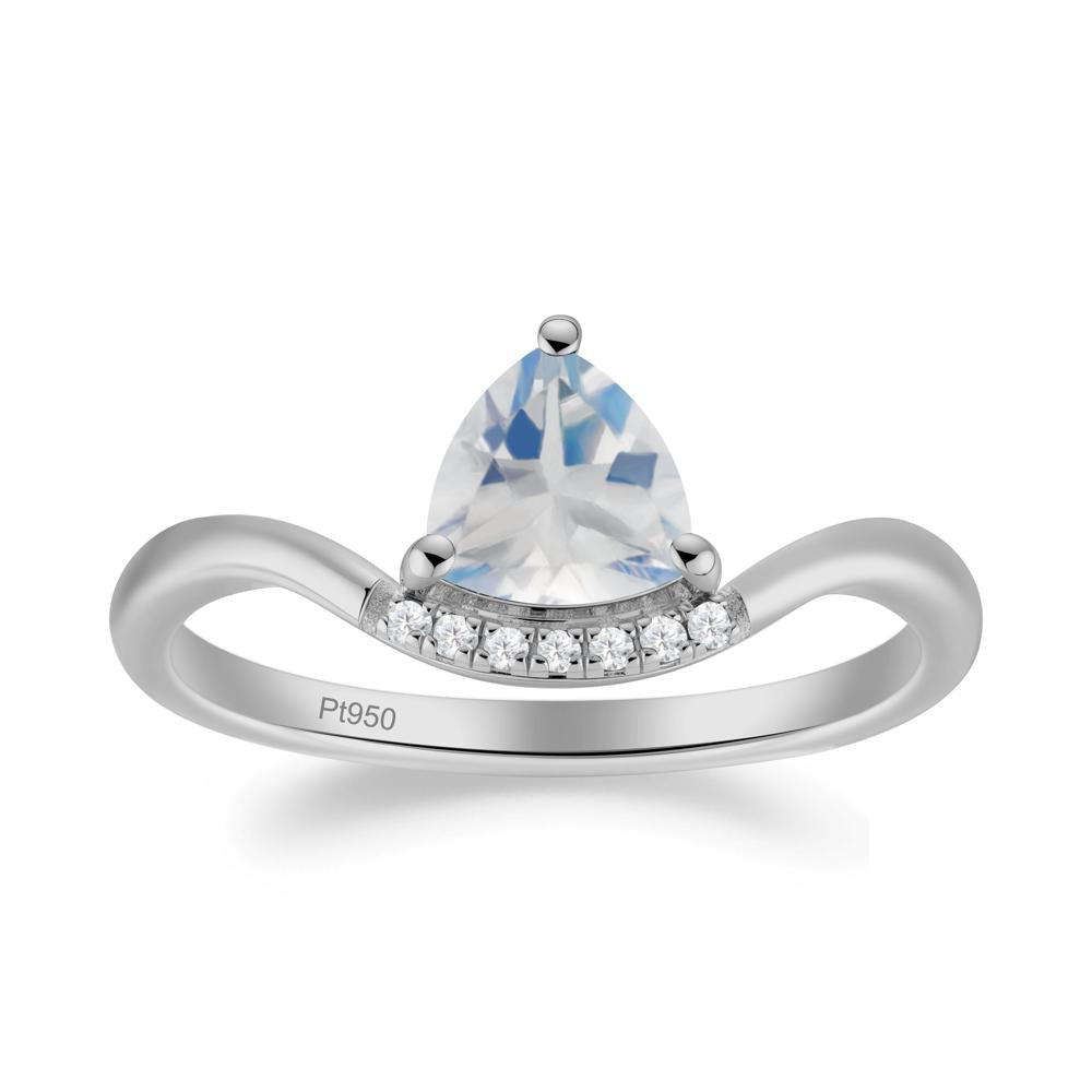 Unique Trilliant Cut Moonstone Ring - LUO Jewelry #metal_platinum
