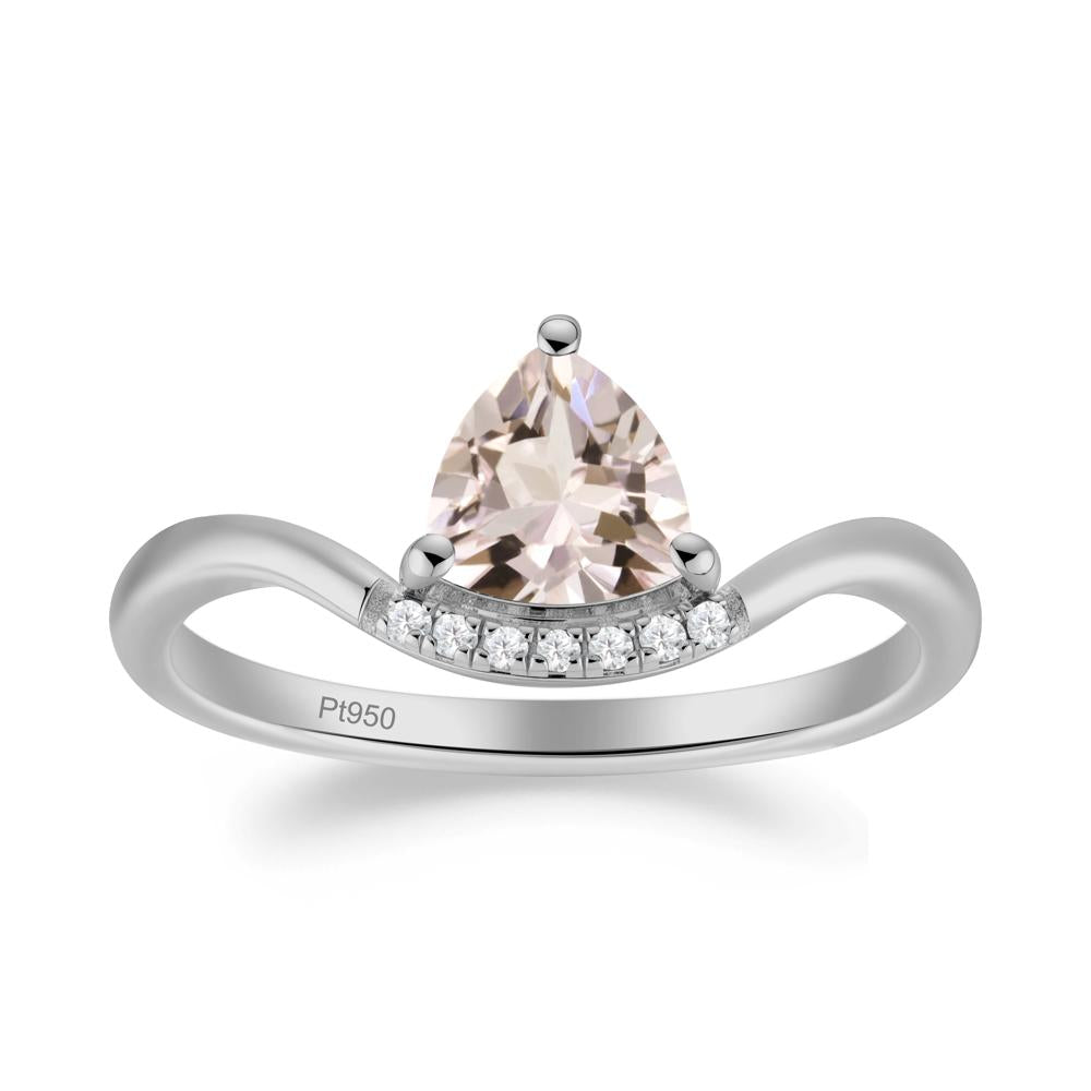 Unique Trilliant Cut Morganite Ring - LUO Jewelry #metal_platinum