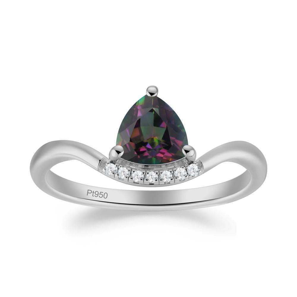 Unique Trilliant Cut Mystic Topaz Ring - LUO Jewelry #metal_platinum