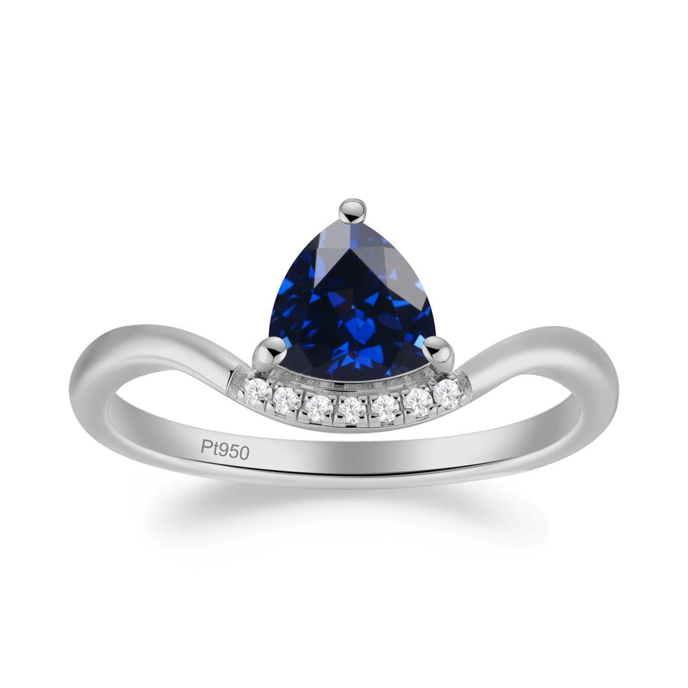 Unique Trilliant Cut Sapphire Ring - LUO Jewelry #metal_platinum