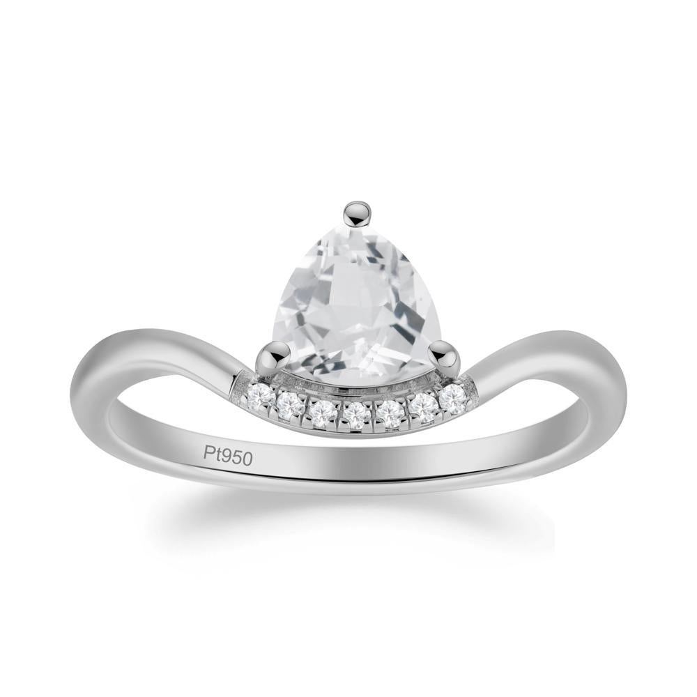 Unique Trilliant Cut White Topaz Ring - LUO Jewelry #metal_platinum
