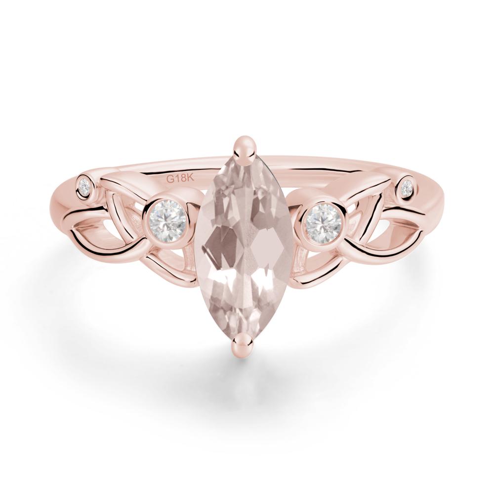 Marquise Cut Morganite Celtic Ring - LUO Jewelry #metal_18k rose gold