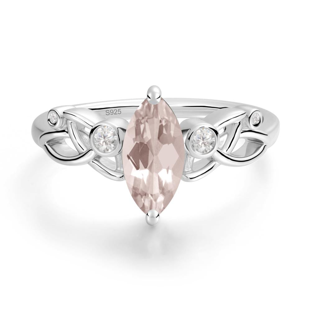 Marquise Cut Morganite Celtic Ring - LUO Jewelry #metal_sterling silver