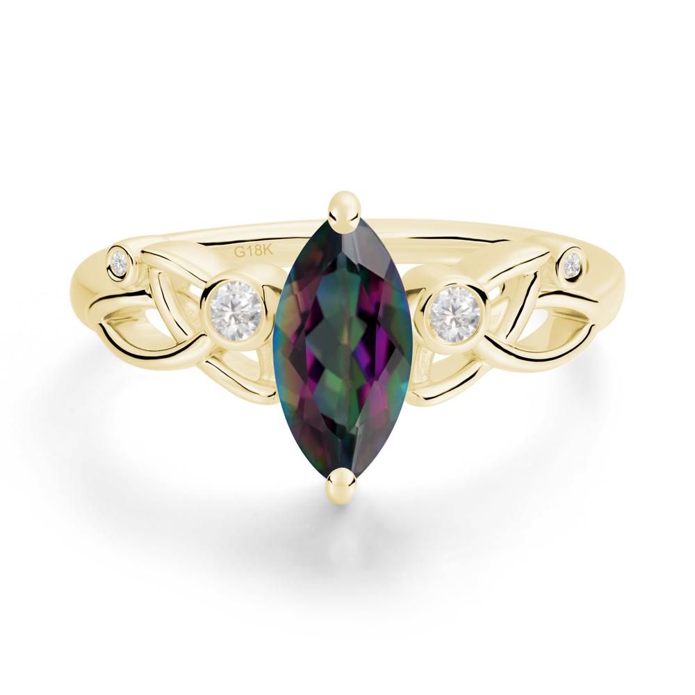 Marquise Cut Mystic Topaz Celtic Ring - LUO Jewelry #metal_18k yellow gold