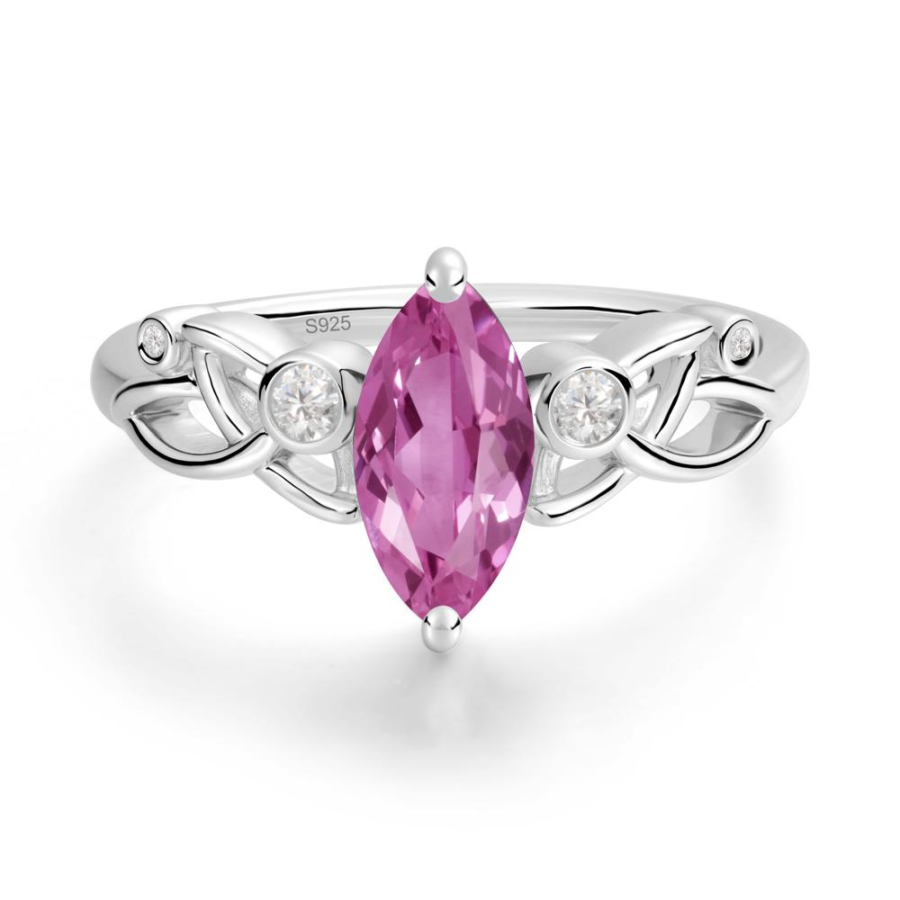 Marquise Cut Pink Sapphire Celtic Ring - LUO Jewelry #metal_sterling silver