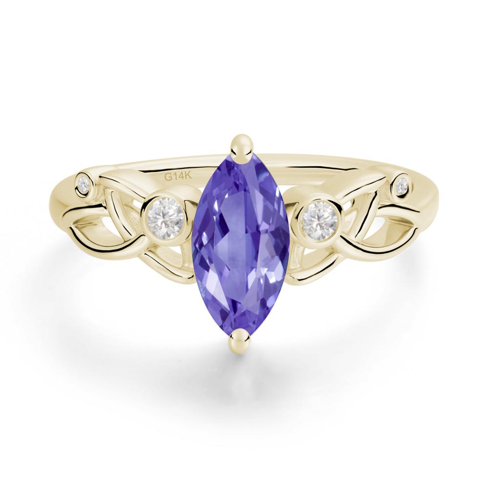 Marquise Cut Tanzanite Celtic Ring - LUO Jewelry #metal_14k yellow gold