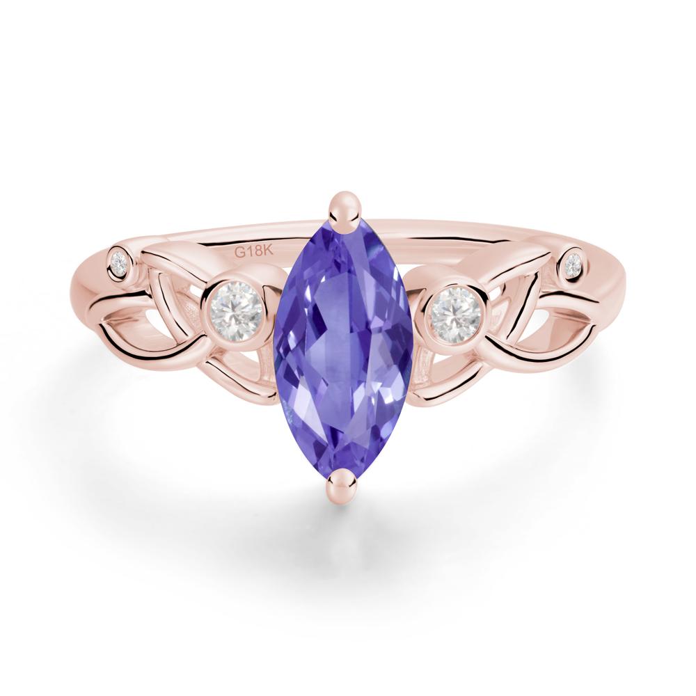 Marquise Cut Tanzanite Celtic Ring - LUO Jewelry #metal_18k rose gold