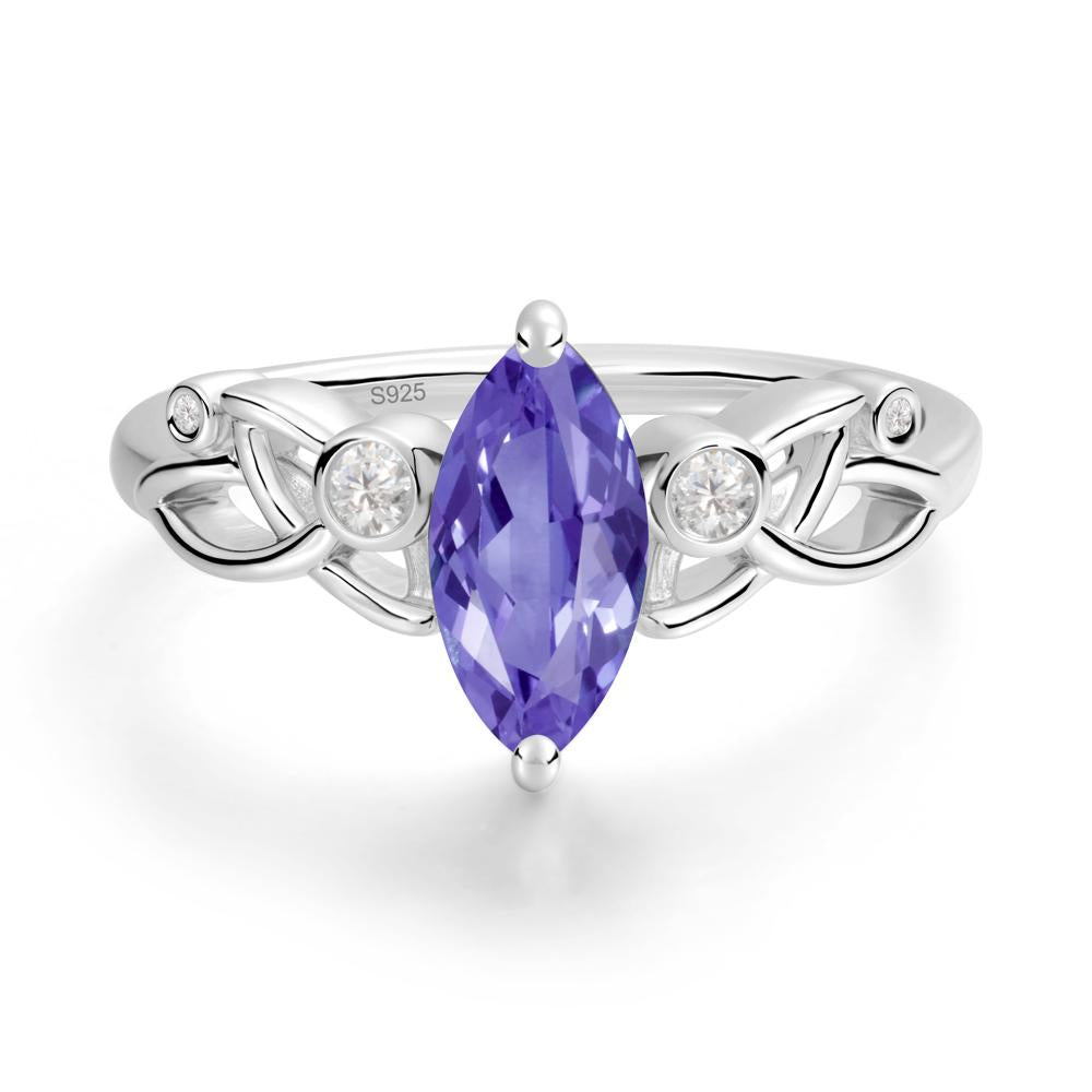 Marquise Cut Tanzanite Celtic Ring - LUO Jewelry #metal_sterling silver