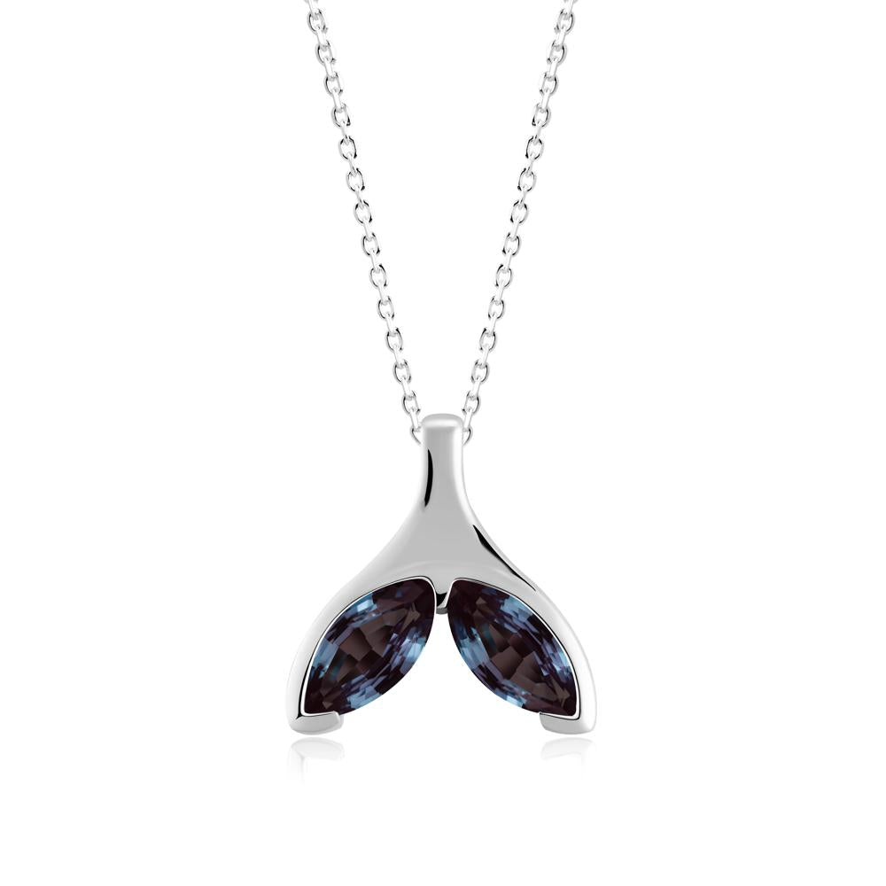 Marquise Alexandrite Whale Tail Necklace - LUO Jewelry #metal_sterling silver