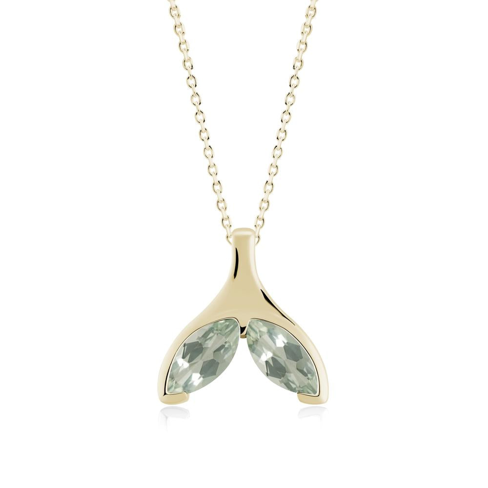 Marquise Green Amethyst Whale Tail Pendant - LUO Jewelry #metal_14k yellow gold
