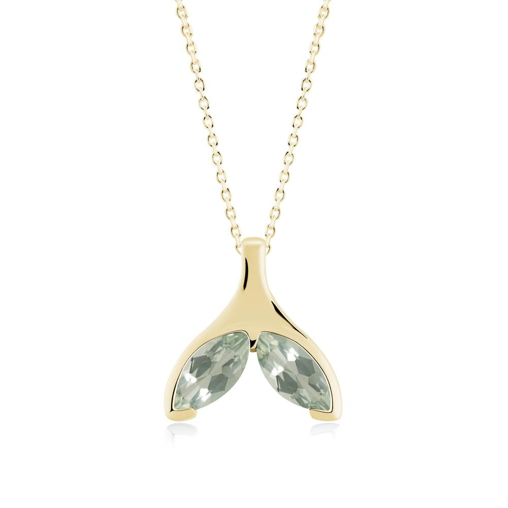Marquise Green Amethyst Whale Tail Pendant - LUO Jewelry #metal_18k yellow gold