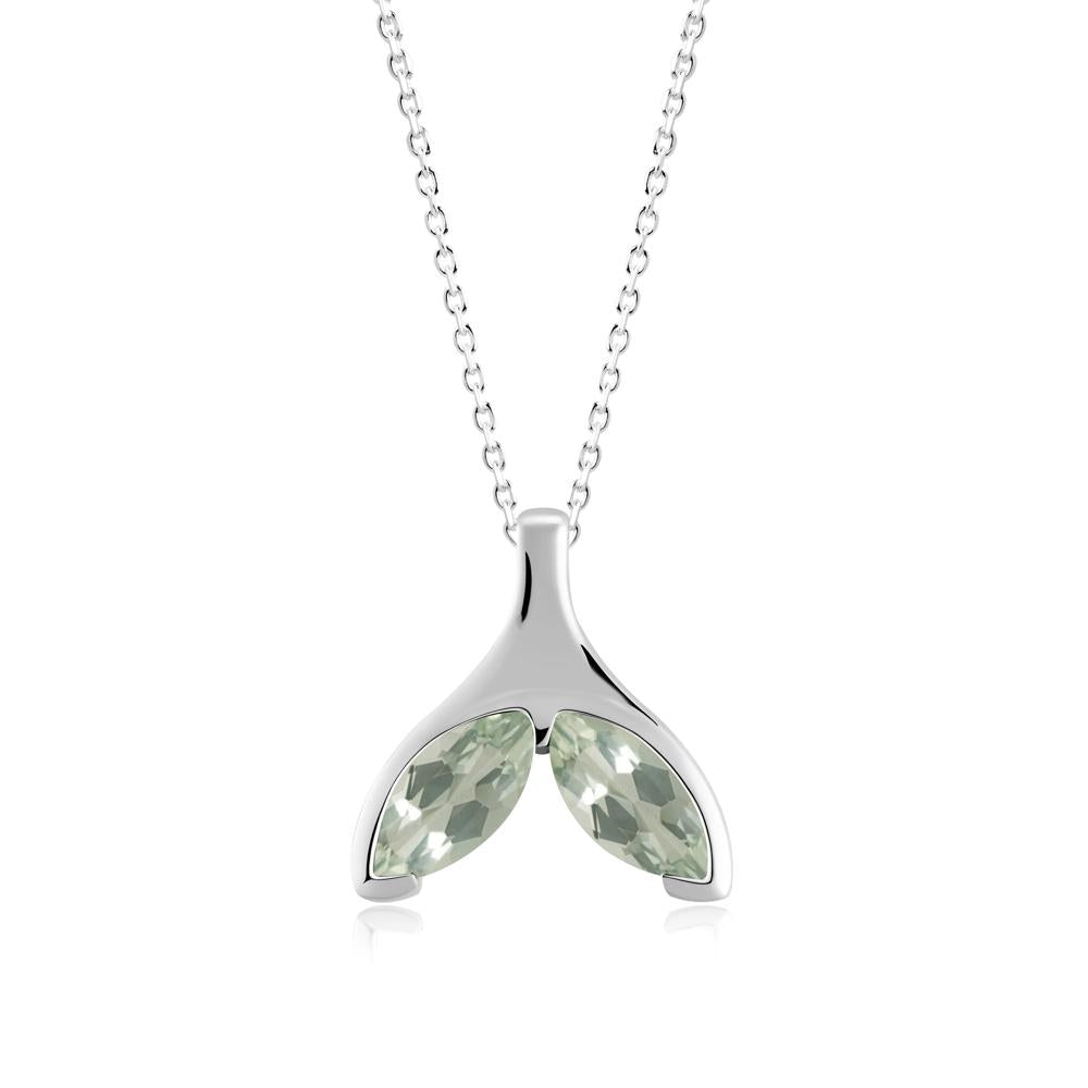 Marquise Green Amethyst Whale Tail Pendant - LUO Jewelry #metal_sterling silver