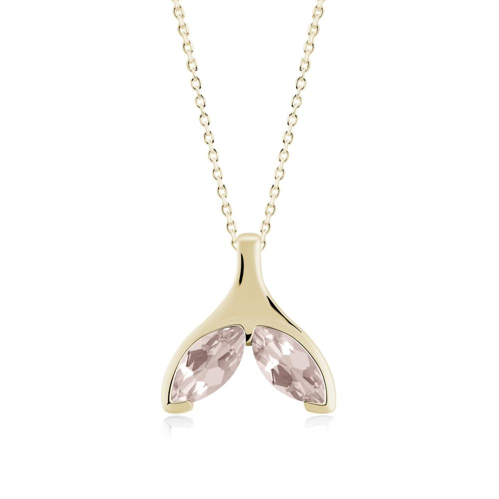 Marquise Morganite Whale Tail Necklace - LUO Jewelry #metal_14k yellow gold