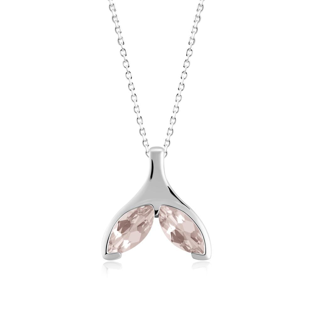 Marquise Morganite Whale Tail Necklace - LUO Jewelry #metal_18k white gold