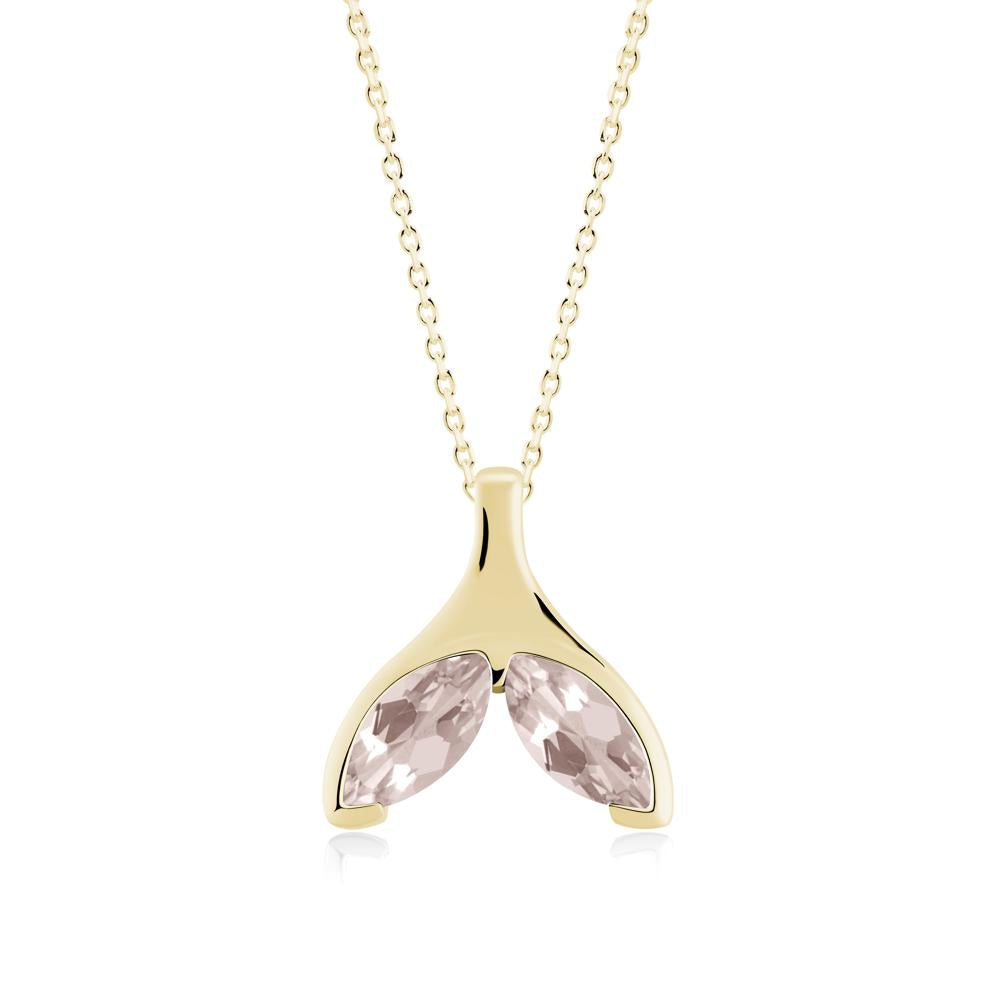 Marquise Morganite Whale Tail Necklace - LUO Jewelry #metal_18k yellow gold