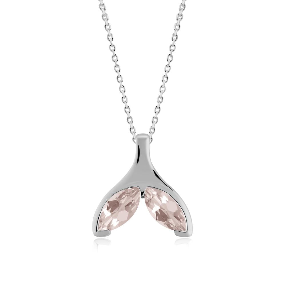 Marquise Morganite Whale Tail Necklace - LUO Jewelry #metal_platinum