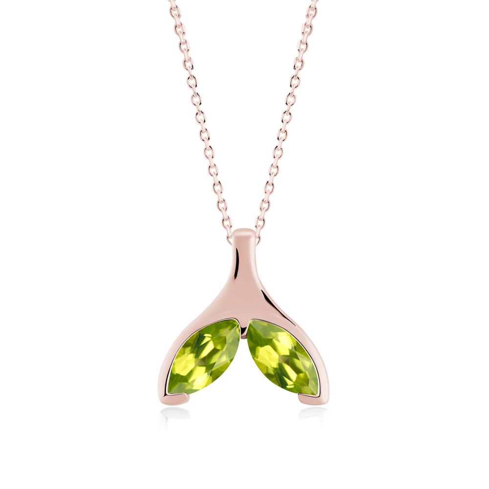 Marquise Peridot Whale Tail Pendant - LUO Jewelry #metal_18k rose gold