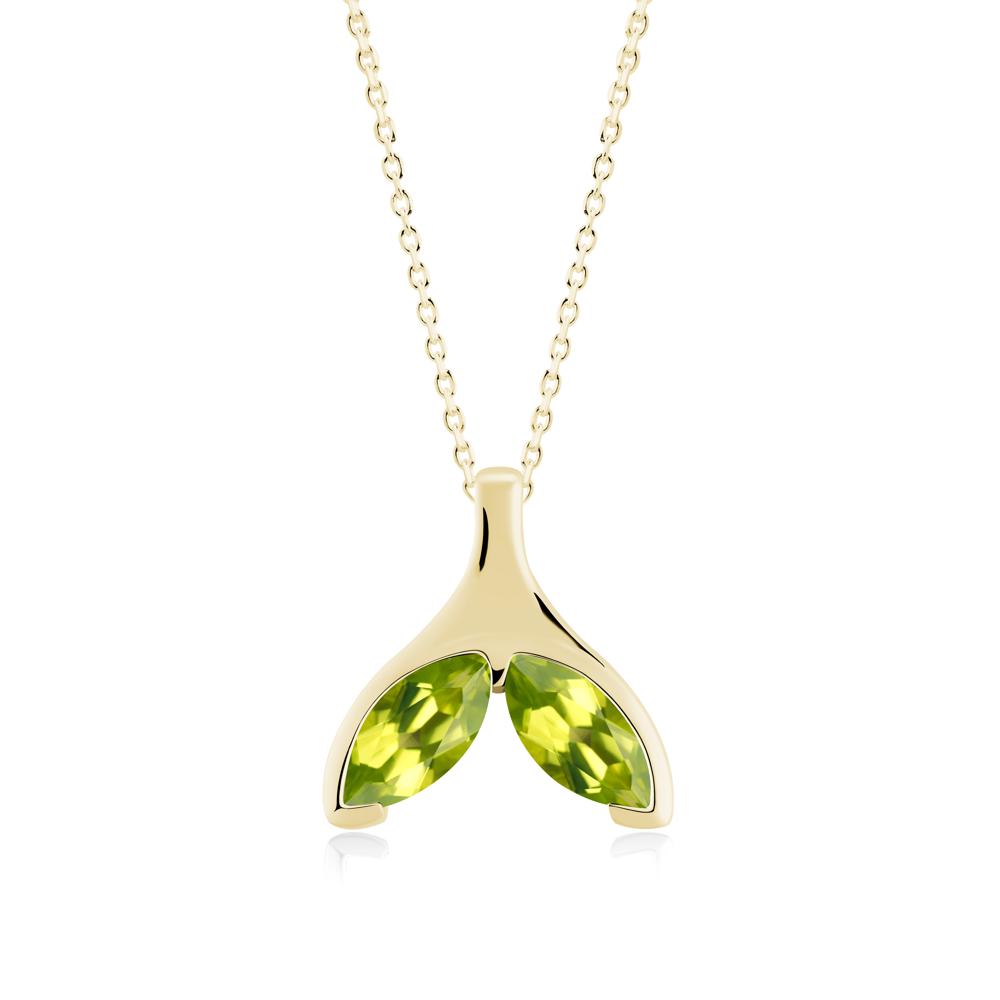 Marquise Peridot Whale Tail Pendant - LUO Jewelry #metal_18k yellow gold